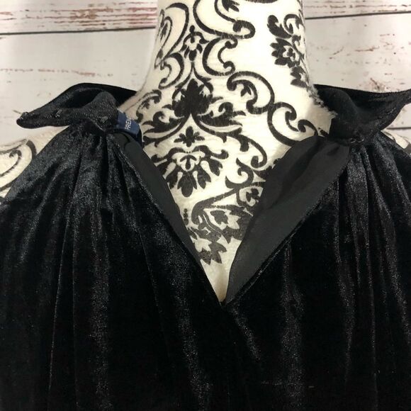 French Connection Velvet Aurore High Neck Sleeveless Swing Top Black S - Picture 7 of 10